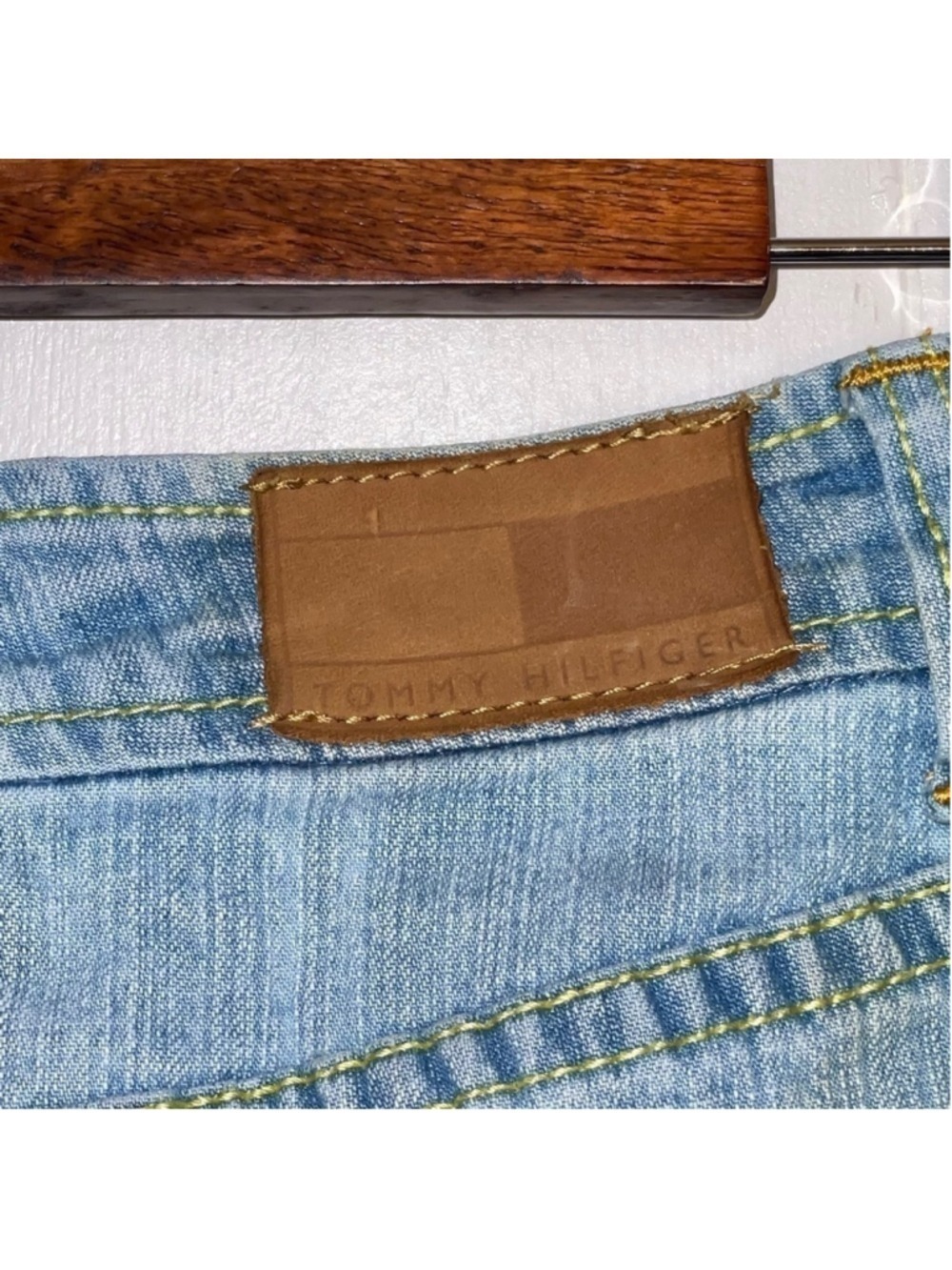 Tommy Hilfiger Y2K Low Rise Lace Trim Denim Mini Skirt Size 4 - Picture 5 of 12
